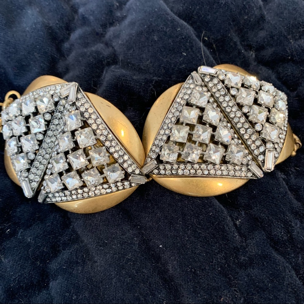 J Crew Gold and crystal deco bracelet